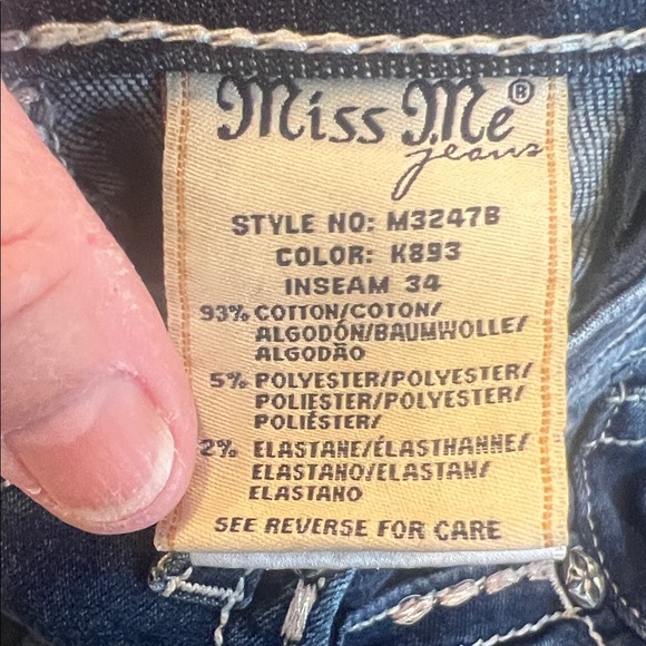 Miss Me Women's Dark Blue Floral Embroidered Boot Cut Jeans - Picture 3 of 5